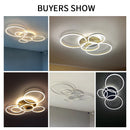 Ljojo LED Rings Chandelier: Modern Dimmable Ceiling Lighting for Living Room