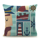 Ljojo Mediterranean Lighthouse Sail Print Pillow Cover for Home Decor