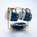 Ljojo Marble Ceramic Tea Set 200ml Nordic Coffee Cup Saucer Spoon Matt Porcelain