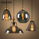 Ljojo Loft Industrial Glass Pendant Light for Modern Home Decor Lighting