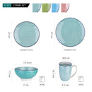 Ljojo Macaron 32-Piece Porcelain Dinnerware Set for 8 People