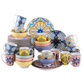 Ljojo 48-Piece Jasmin Porcelain Dinnerware Set with Plate, Bowl, and Mug