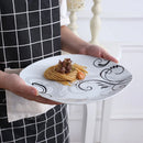 Ljojo 48-Piece Black Decals Porcelain Tableware Set with Bowls and Plates
