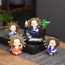 Ljojo Little Monk Ceramic Incense Burner with Mountain Water Flow Ornament