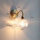 Ljojo Milk Glass LED Wall Light with Pull Chain Switch - Modern Copper Wall Lamp