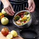 Ljojo 5-Piece Stainless Steel Salad Mixing Bowl Set with Grater and Lids