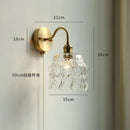 Ljojo Milk Glass LED Wall Light with Pull Chain Switch - Modern Copper Wall Lamp