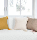 Ljojo Linen Pillow Covers with Tassels - 18x18" Square Throw Pillows for Home Decor