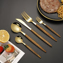 Ljojo 5-Piece Stainless Steel Wooden Handle Dinnerware Set