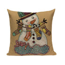 Christmas Santa Deer Pattern Cushion Cover for Festive Home Decor - Ljojo