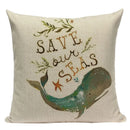 Colorful Fish Pattern Linen Cushion Cover by Ljojo