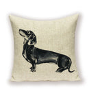 Dachshund Linen Pillow Cover for Sofa Decor Ljojo Home Decorative Cushion Case