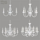 Ljojo Modern 8-Light White Iron Chandelier with LED Bulbs, European Style Living Room Lamps