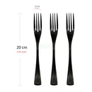 Ljojo 4-Piece Black Stainless Steel Dessert Fork Set for Dinner Salad Fruit