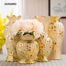 Ljojo™ Europe Gold Ceramic Vase: Creative Porcelain Decor for Home & Wedding