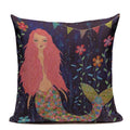 Ljojo Mermaid Pillowcase Ocean Style Cushion Cover 45x45cm Square Home Decor