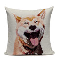 Animal Dog Cushion Cover French Bulldog Pug Pillowcase Woven Linen Decor Home Ljojo