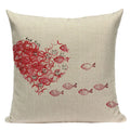 Colorful Fish Pattern Linen Cushion Cover by Ljojo