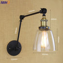 Ljojo Loft Industrial Glass Swing Arm Wall Lamp Fixtures for Bar Coffe Style