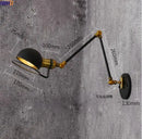 Ljojo Loft Retro LED Wall Lamp Swing Arm Industrial Sconce Luminaire