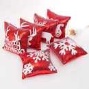 Ljojo Mermaid Snowflake Deer Sequin Red Christmas Pillow Cover