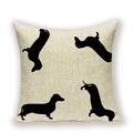 Dachshund Linen Pillow Cover for Sofa Decor Ljojo Home Decorative Cushion Case