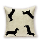 Dachshund Linen Pillow Cover for Sofa Decor Ljojo Home Decorative Cushion Case