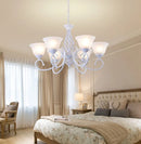 Ljojo Metal Body Glass Chandelier E27 Led Ceiling Lamp, European Traditional Decor Lighting