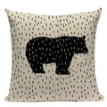 Geometric Meditation Decorative Throw Pillow Cover Ljojo Black White Linen Square Case