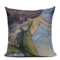 Ljojo Mermaid Pillowcase Ocean Style Cushion Cover 45x45cm Square Home Decor