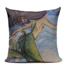 Ljojo Mermaid Pillowcase Ocean Style Cushion Cover 45x45cm Square Home Decor