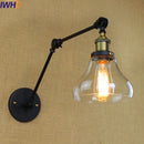 Ljojo Loft Industrial Glass Swing Arm Wall Lamp Fixtures for Bar Coffe Style