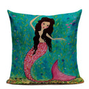 Ljojo Mermaid Pillowcase Ocean Style Cushion Cover 45x45cm Square Home Decor