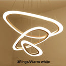 Ljojo LED Circle Rings Pendant Lights for Modern Living and Dining Rooms
