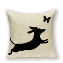Dachshund Linen Pillow Cover for Sofa Decor Ljojo Home Decorative Cushion Case