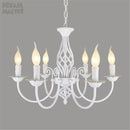 Ljojo Modern 8-Light White Iron Chandelier with LED Bulbs, European Style Living Room Lamps