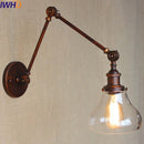 Ljojo Loft Industrial Glass Swing Arm Wall Lamp Fixtures for Bar Coffe Style