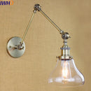 Ljojo Loft Industrial Glass Swing Arm Wall Lamp Fixtures for Bar Coffe Style