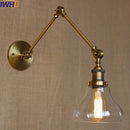 Ljojo Loft Industrial Glass Swing Arm Wall Lamp Fixtures for Bar Coffe Style
