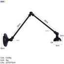 Ljojo Long Arm LED Wall Lights - Adjustable Swing Industrial Sconce