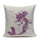 Ljojo Mermaid Pillowcase Ocean Style Cushion Cover 45x45cm Square Home Decor