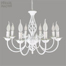 Ljojo Modern 8-Light White Iron Chandelier with LED Bulbs, European Style Living Room Lamps