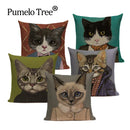 Ljojo Meow Star Cat Cushion Cover 45x45cm - Cute Cartoon Animal Design