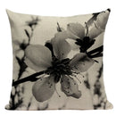 Geometric Meditation Decorative Throw Pillow Cover Ljojo Black White Linen Square Case