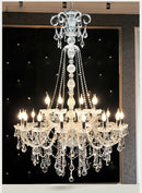 Ljojo Luxury Crystal Chandelier 15 Arms Gold/Silver 150cm Height