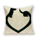 Dachshund Linen Pillow Cover for Sofa Decor Ljojo Home Decorative Cushion Case