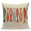 Colorful Fish Pattern Linen Cushion Cover by Ljojo