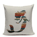 Ljojo Mermaid Pillowcase Ocean Style Cushion Cover 45x45cm Square Home Decor