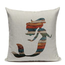 Ljojo Mermaid Pillowcase Ocean Style Cushion Cover 45x45cm Square Home Decor