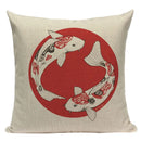 Colorful Fish Pattern Linen Cushion Cover by Ljojo